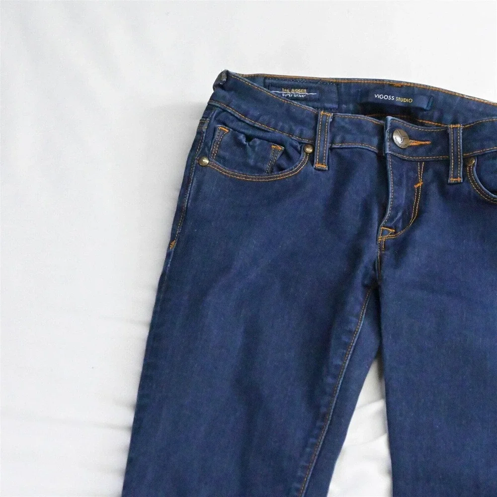 Vigoss 1/2 Jagger Super Skinny Dark‎ Wash Stretch Denim Jeans